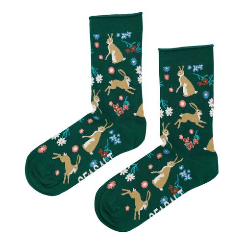 Seasalt Cornwall Bamboo Arty Socks - Hares Leap Dark Wreckage